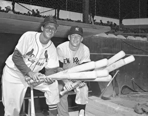 Stan Musial Prints: Baseball Players Mickey Mantle and Stan Musial