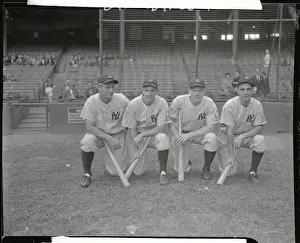 Frankie Crosetti Prints: Baseball Players Posing on Field