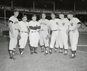 Baseball Players Posing Inside Stadium