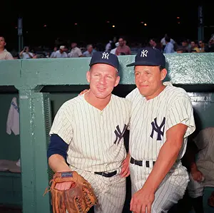 Baseball Players Whitey Ford and Ralph Houk in Dugout