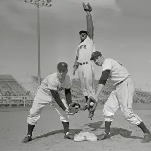 Willie Mays Prints: Baseball Players Working out on Field