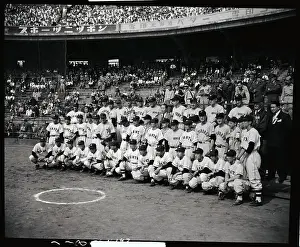 Baseball Team Posing in Stadium