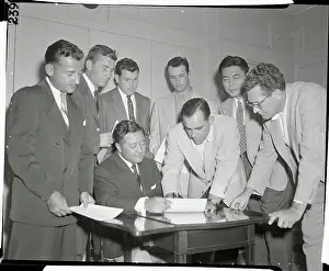Baseball Team Signing Contracts