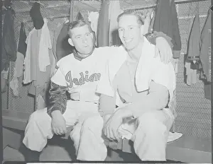 Baseball Teammates Bob Lemon and Bob Feller in Dressing Room