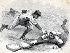 Sliding Prints: Baseball; Touch-Out At Second Base