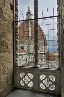 Campanile Florence Prints: The Basilica di Santa Maria del Fiore in Florence from The Campanile Tower, Tuscany, Italy