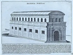Early Prints: The Basilica Portia was probably built by Marcus Porcius Cato when he was censor in 184 BC