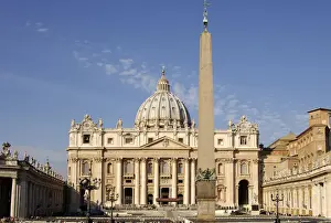 Town Square Prints: Basilica of Saint Peter Egyptian obelisk Vatican Rome