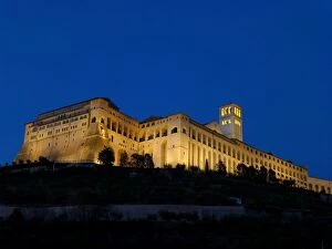 The Basilica of San Francesco d Assisi at night