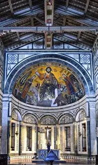 Apse Prints: Basilica of San Miniato al Monte interior details in Florence