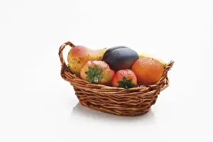 Basket with marzipan fruits