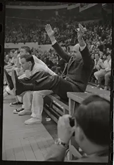 Basketball Coach Celebrating Basket