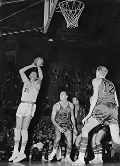 Minneapolis Prints: Basketball Player George Mikan Shooting During Game