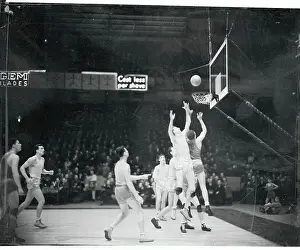 Prints of (Original Caption). Oilers Puts Skids Under Temple Cagers Hoops Through Time: A Visual Journey of Basketball History: Basketball Players On Court