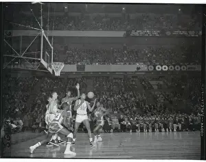 Bill Russell Prints: Basketball Players Fighting for the Ball
