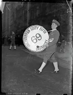 Parade Prints: Bass Drummer (Marching Band) Walking