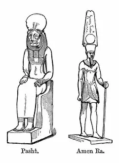 Images Dated 18th May 2013: Bastet and Amen Ra