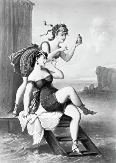 Bathhouse Prints: Bathing Beauties In Front Of Bath House