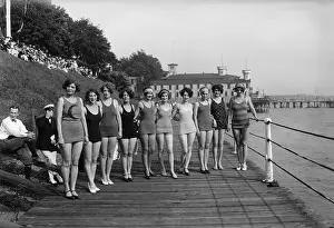 People In A Row Prints: Bathing Beauties In Swimwear