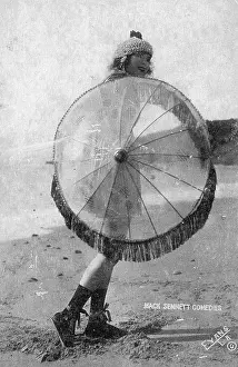 Time Captured: Vintage Art: Bathing Beauty, Collectible Silent Film Card, Mack Sennett Comedies, 1920s