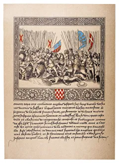 Battle of Agincourt, 25th October 1415 Collection: Battle of Agincourt from Enguerrand de Monstrelets Chronique de France