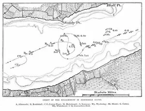 Images Dated 22nd February 2017: Battle Chart of the engament in Albemarle Sound
