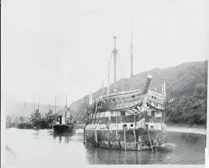 Battle Ship Implacable Being Towed