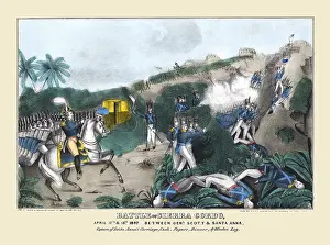 Mexican American Prints: Battle of Sierra Gordo