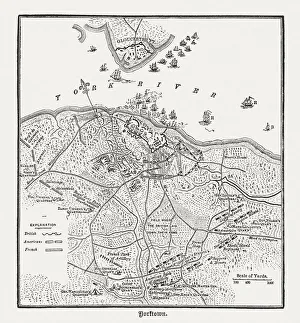 Images Dated 23rd June 2016: Battle of Yorktown in 1781, wood engraving, published in 1884