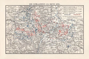 Images Dated 4th November 2018: Battles near Metz, Franco-Prussian War in 1870, lithograph, published 1897