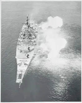 Battleship Firing Guns