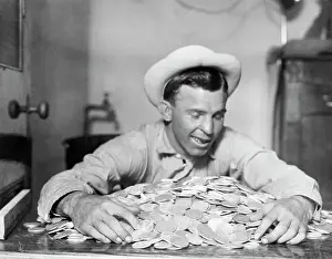 Champion Prints: Battling Nelson, Arms Around Gold Coins