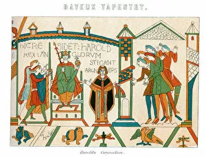 Clergy Gallery: Bayeux Tapestry - Coronation of King Harold