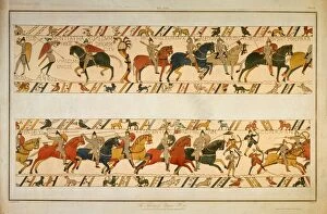 Bayeux Tapestry Gallery: Bayeux Tapestry Scene - William the Conqueror addresses his troops before leading them into battle