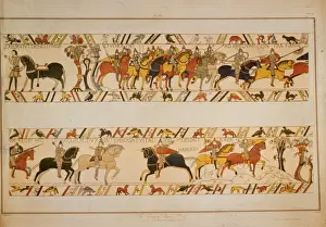 Men, H Prints: Bayeux Tapestry Scene - William the Conqueror asks Vital the whereabouts of King Harold IIs army