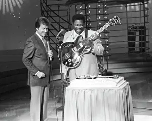 Prints of LOS ANGELES - APRIL 15: Blues guitarist B.B. King appears on American Bandstand with host Dick Clark on April 15, 1979 in Los Angeles, California. (Photo by Michael Ochs Archives/Getty Images) A Legendary Life in Photographs—Celebrating the Soul and Sound of BB King: BB King On American Bandstand