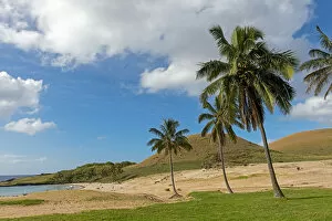 Beach of Anakena, Rapa Nui, Easter Island, Chile