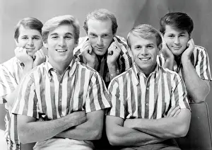 Beach Boys Portrait In Striped Shirts