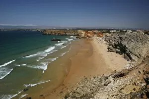 Images Dated 14th August 2013: Beach, cliffs, atlantic coast, near Sagres, Portugal