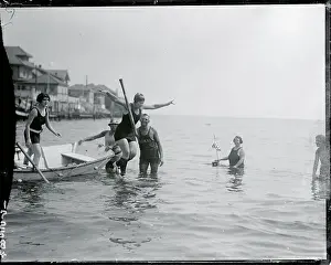 Beach Goers Enjoying the Water