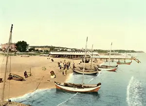 Beaches Prints: Beach promenade in Ahlbeck in Mecklenburg-Western Pomerania