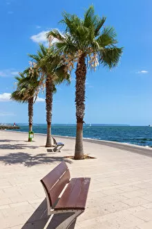 Images Dated 16th July 2012: Beach promenade, harbour of Portixol, Es Molinar Playa de Palma, Palma, Sa Creu Vermella, Majorca