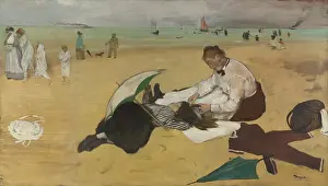 Stylish Prints: Beach Scene, c. 1869. Artist: Degas, Edgar (1834-1917)