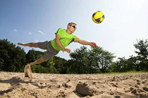 Images Dated 12th July 2013: Beach volleyball player, 44 years, Schorndorf, Baden-Wurttemberg, Germany