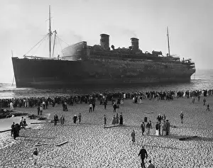 Beached Ship On Shore