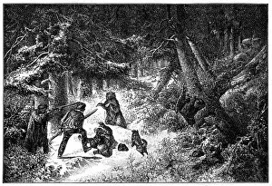 Images Dated 30th January 2016: Bear-Hunting in the Winter, Alfred Wahlberg
