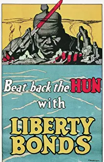 Propaganda Prints: Beat Back the Hun with Liberty Bonds Poster by Fred Strothmann