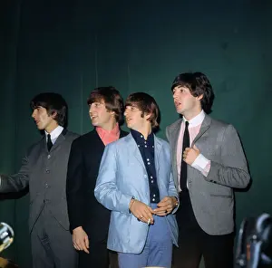 Beatle Band Members Holding World Fair Awards