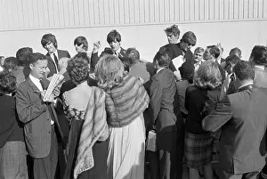 The Beatles @ Airport With Crowd Of Fans