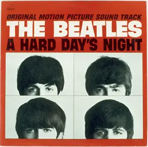 Prints of JULY 10: Album cover for rock and roll band The Beatles album entitled A Hard Day's Night which was released on July 10, 1964. (Clockwise from bottom left) Rare and Iconic Images from Music's Golden Era: The Beatles A Hard Day's Night Album Cover
